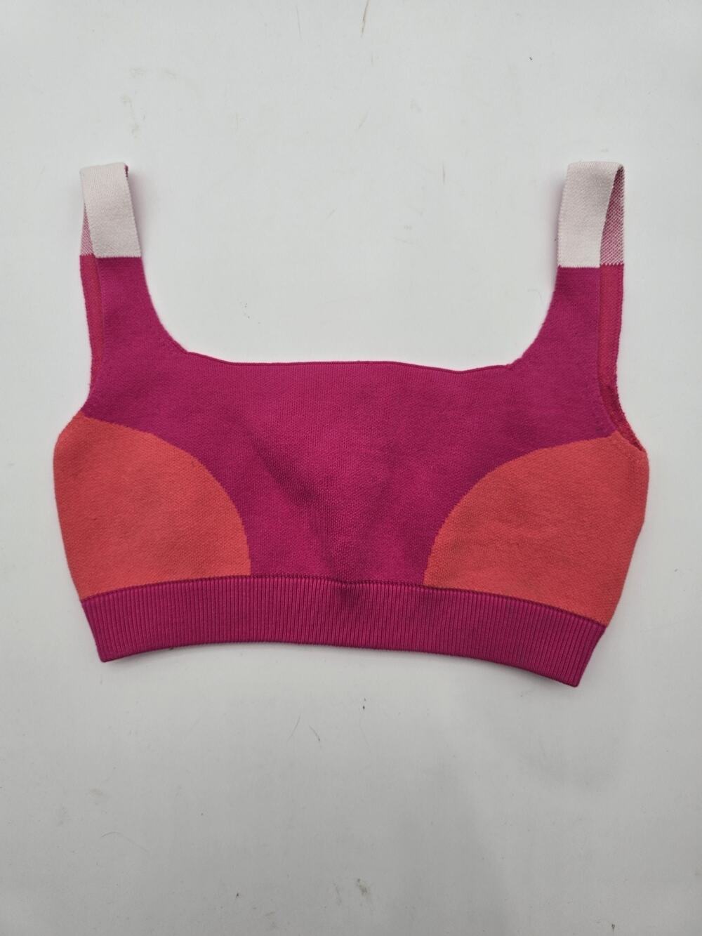 Nagnata Bra Womens Medium Large Pink Orange Bralet Knit Organic Cotton